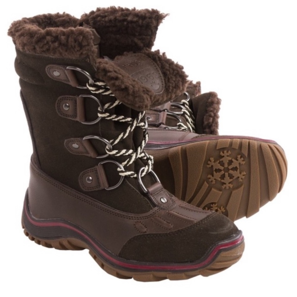 PAJAR Canada Alina Brown Suede Lace Up Waterproof Winter Boots